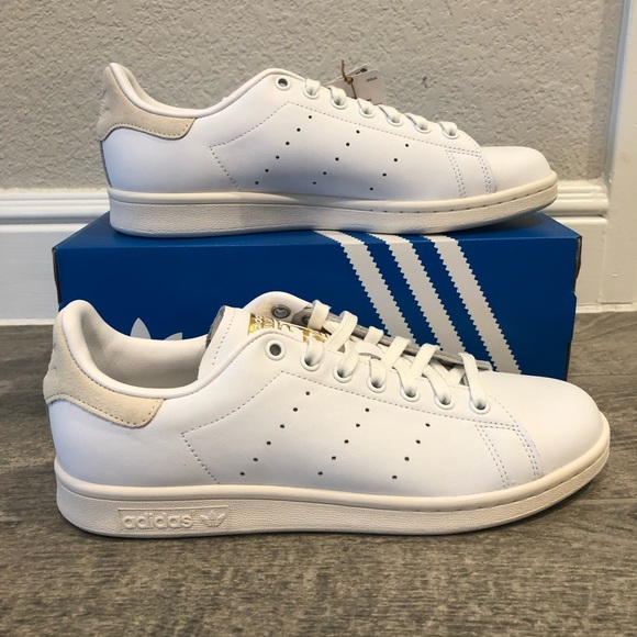 New Adidas Stan Smith Classic Sneakers White Beige Men’s Shoes Multiple Sizes - Picture 5 of 8